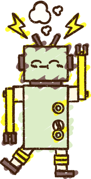 Bir insan tarafından çizilen robot tebeşiri.