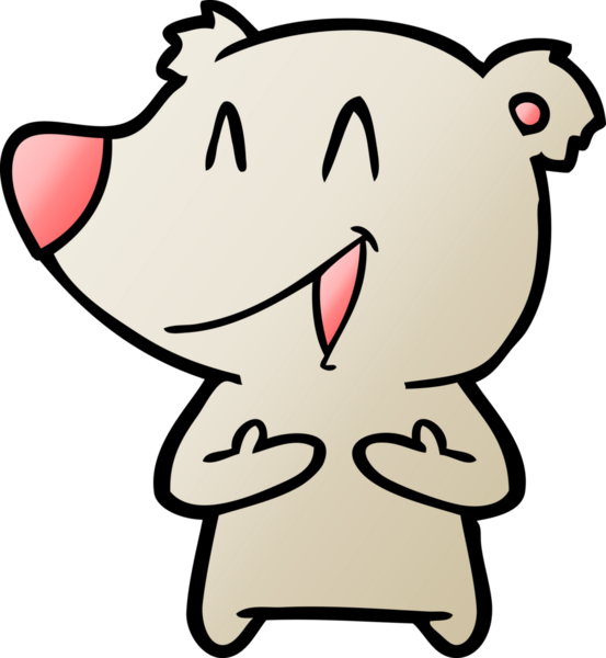 Bir insan tarafından çizilmiş gülen ayı çizgi filmi.