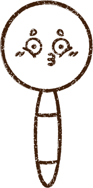 Bir insan tarafından çizilen Büyüteç Kömür Çizimi