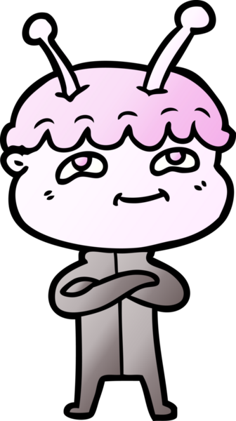 Bir insan tarafından çizilmiş dost canlısı çizgi film uzay adamı.