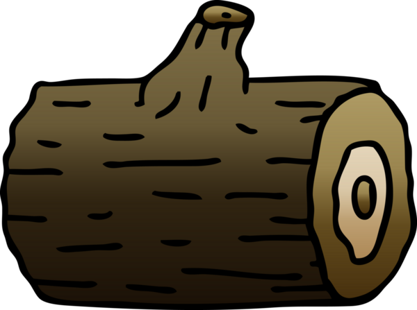 bir insan tarafından çizilmiş gölgelenmiş tuhaf karikatür ahşap kütüğü