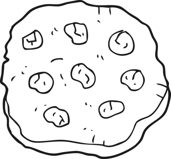 Bir insan tarafından çizilmiş siyah beyaz çizgi film kurabiyesi.