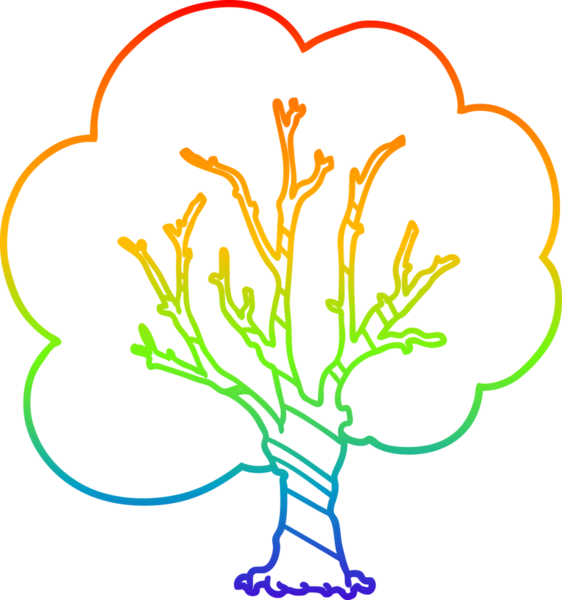 gökkuşağı gradyan çizgisi bir insan tarafından çizilmiş bir çizgi ağaç