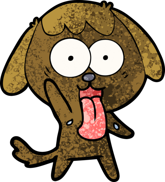 Bir insan tarafından çizilmiş şirin bir çizgi film köpeği.