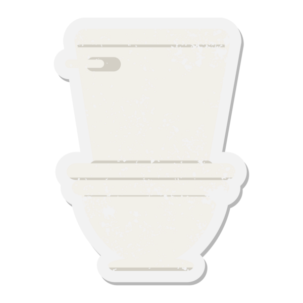 Bir insan tarafından çizilmiş tuvalet grunge etiketi.