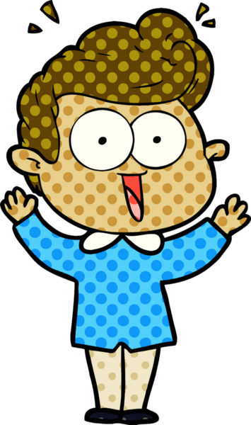 Bir insan tarafından çizilmiş heyecanlı bir çizgi film.