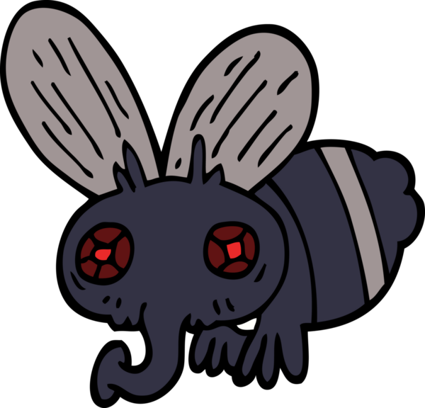 Bir insan tarafından çizilmiş bir sinek karalaması.