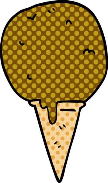 Bir insan tarafından çizilmiş karalama dondurma külahı.