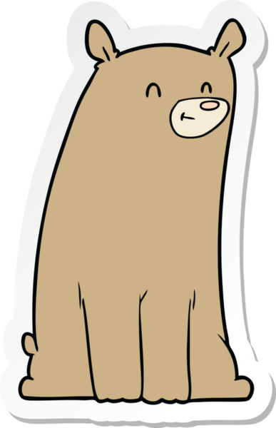 Bir insan tarafından çizilmiş çizgi film ayısının çıkartması.