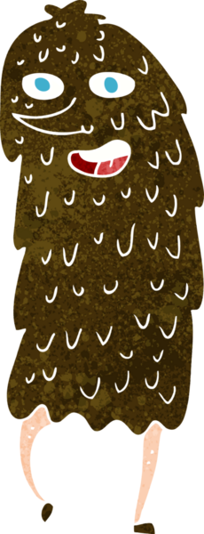 Bir insan tarafından çizilmiş çizgi film canavarı.