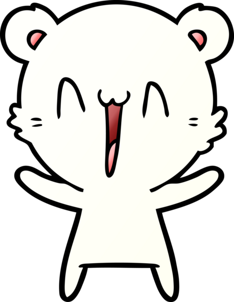 Bir insan tarafından çizilmiş mutlu kutup ayısı karikatürü