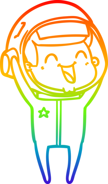 gökkuşağı gradyan çizimi mutlu bir çizgi astronot çizimi bir insan tarafından çizildi