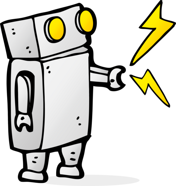 Bir insan tarafından çizilmiş küçük robot.