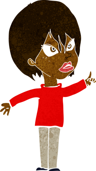 Bir insan tarafından çizilmiş bir karikatür kadın.