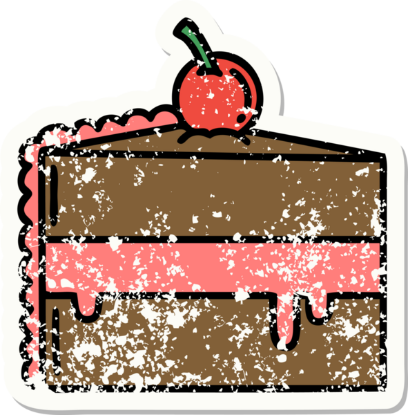 Bir insan tarafından çizilmiş çikolatalı kekin geleneksel stiliyle dövmesi var.