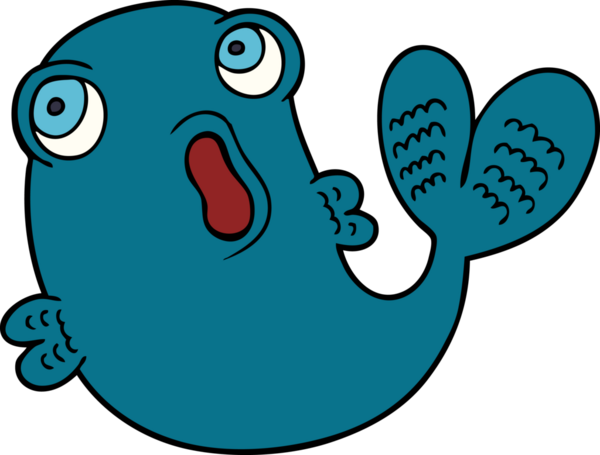 Bir insan tarafından çizilmiş bir balık karalaması.