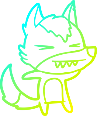 Bir insan tarafından çizilmiş kızgın bir kurt çizgi filmi.