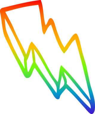 gökkuşağı gradyan çizgi çizimi bir insan tarafından çizilmiş bir karikatür yıldırımı