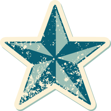 Bir insan tarafından çizilmiş bir yıldızın sembolik dövmeli görüntüsü