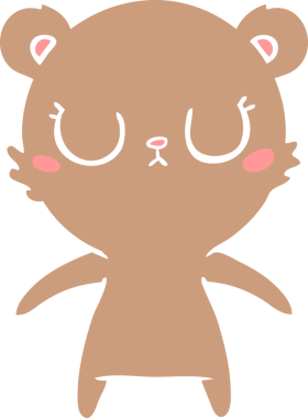 Bir insan tarafından çizilmiş düz renkli çizgi film ayı yavrusu.