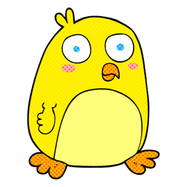 Bir insan tarafından çizilmiş serbest çizgi film kuşu.