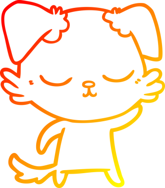 Bir insan tarafından çizilmiş sevimli bir köpeğin sıcak çizgi çizgisi.