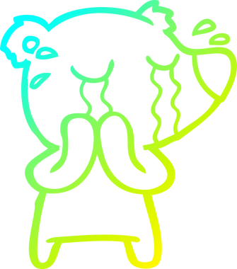 Bir insan tarafından çizilmiş ağlayan kutup ayısının soğuk çizgi çizimi.