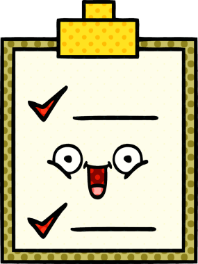 bir insan tarafından çizilmiş kontrol listesinin çizgi roman tarzı karikatürü