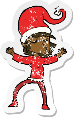 Bir insan tarafından çizilmiş Noel Baba 'nın yardım karikatürü.