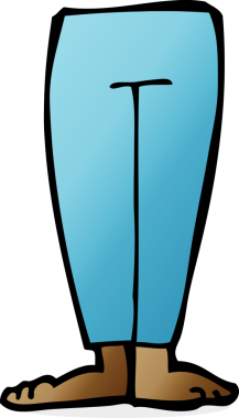 bir insan tarafından çizilmiş karikatür bacakları