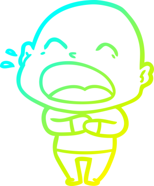 Bir insan tarafından çizilmiş kel adam diye bağıran bir çizgi film çizimi.