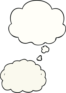 Bir insan tarafından çizilmiş düşünce baloncuklu çizgi film bulutu