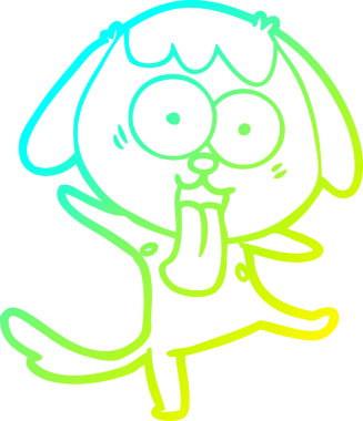 Bir insan tarafından çizilmiş şirin bir çizgi köpeğin soğuk gradyan çizgisi.