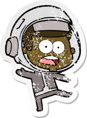 Bir karikatürün sıkıntılı çıkartması bir insan tarafından çizilmiş astronotu şaşırttı.