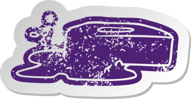 Bir insan tarafından çizilmiş köpürmüş sabunun eski bir karikatür çıkartması.