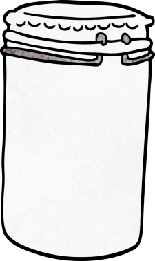 Bir insan tarafından çizilmiş karalama saklama kavanozu.