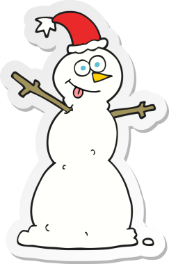 Bir insan tarafından çizilmiş bir kardan adamın çıkartması.