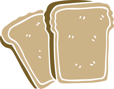 Bir insan tarafından çizilmiş karikatür tostu.