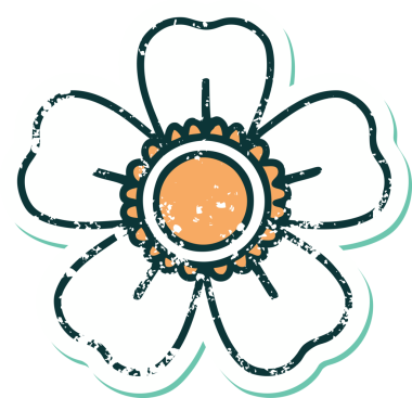 Bir insan tarafından çizilmiş bir çiçeğin sembolik dövmesi.