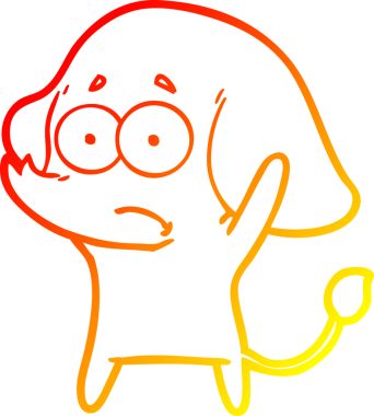 Bir insan tarafından çizilmiş, belirsiz bir filin sıcak çizgi çizimi.