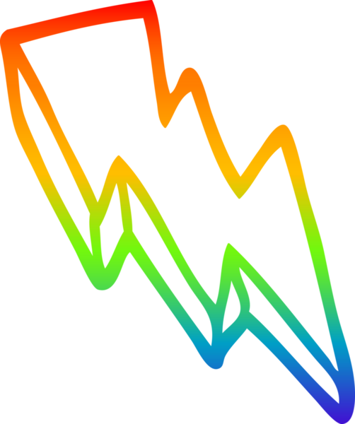 gökkuşağı gradyan çizgi çizimi bir insan tarafından çizilmiş bir karikatür yıldırımı