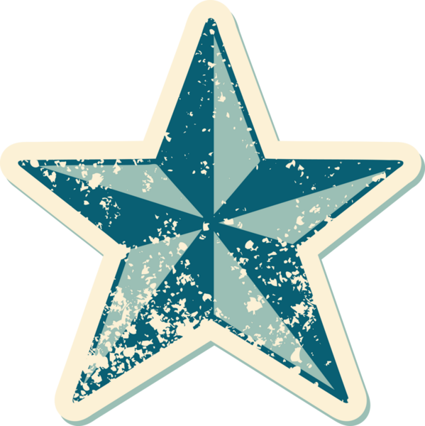 Bir insan tarafından çizilmiş bir yıldızın sembolik dövmeli görüntüsü