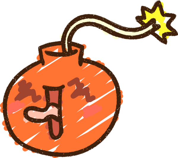 Bir insan tarafından çizilen bomba tebeşiri