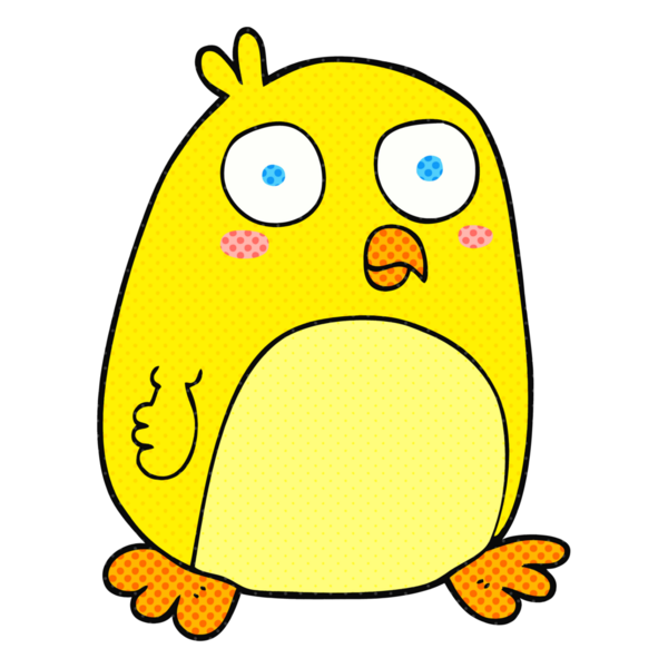 Bir insan tarafından çizilmiş serbest çizgi film kuşu.