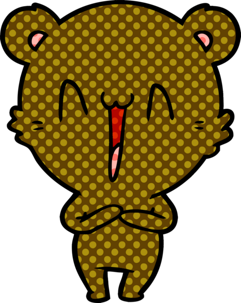 Bir insan tarafından çizilmiş mutlu ayı karikatürü