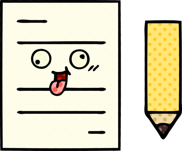 bir insan tarafından çizilmiş bir test kağıdının çizgi roman tarzı karikatürü