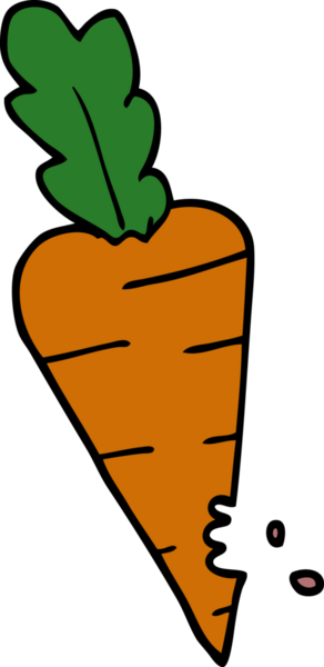 Bir insan tarafından çizilmiş ısırık izleri olan karalama havucu.