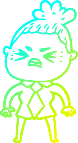 Bir insan tarafından çizilmiş kızgın bir karikatür çizimi.