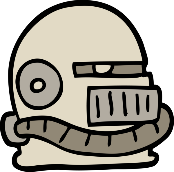 Bir insan tarafından çizilmiş karalama tarzı fütürist miğfer.