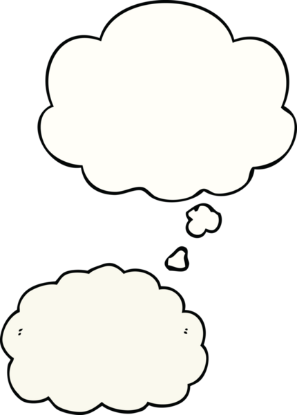 Bir insan tarafından çizilmiş düşünce baloncuklu çizgi film bulutu
